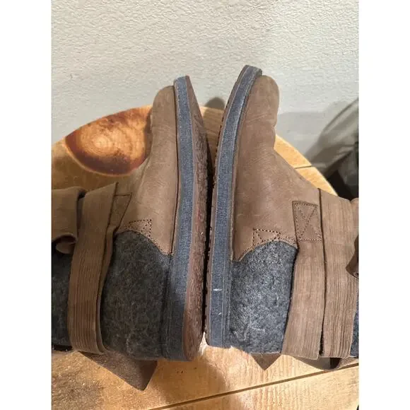 Sorel Chipahko Felt Wool Leather Buckle Tall Boots Brown & Grey Women's 10 - Picture 5 of 7